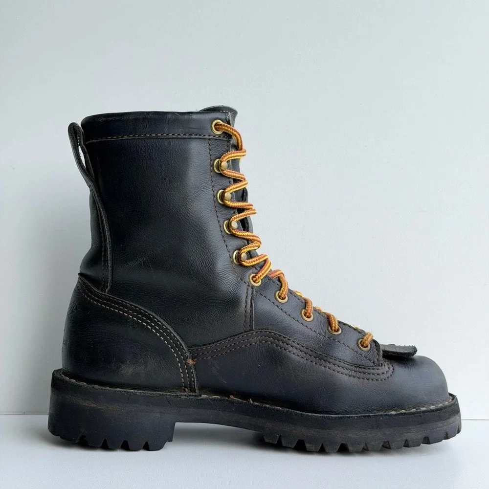 Danner Rain Forest Work Boots Womens 8 Black Leather Gore-Tex Waterproof 15100